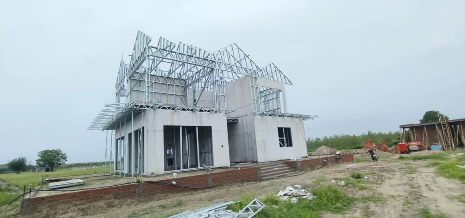 Farmhouse Steel Frame Construction Work